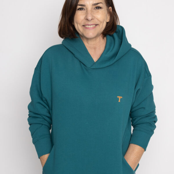 Sudadera con capucha en algodón orgánico y poliéster reciclado- unisex (Conexión)