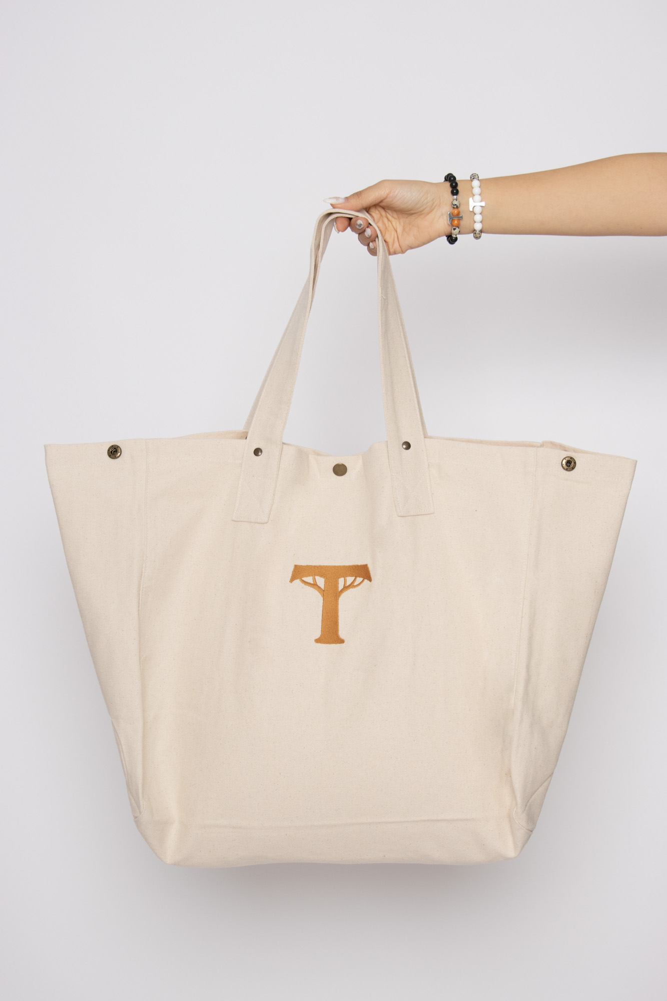 Bolso shopper 100% algodón- gran capacidad, color blanco amanecer (Nuevos comienzos) - Imagen 5