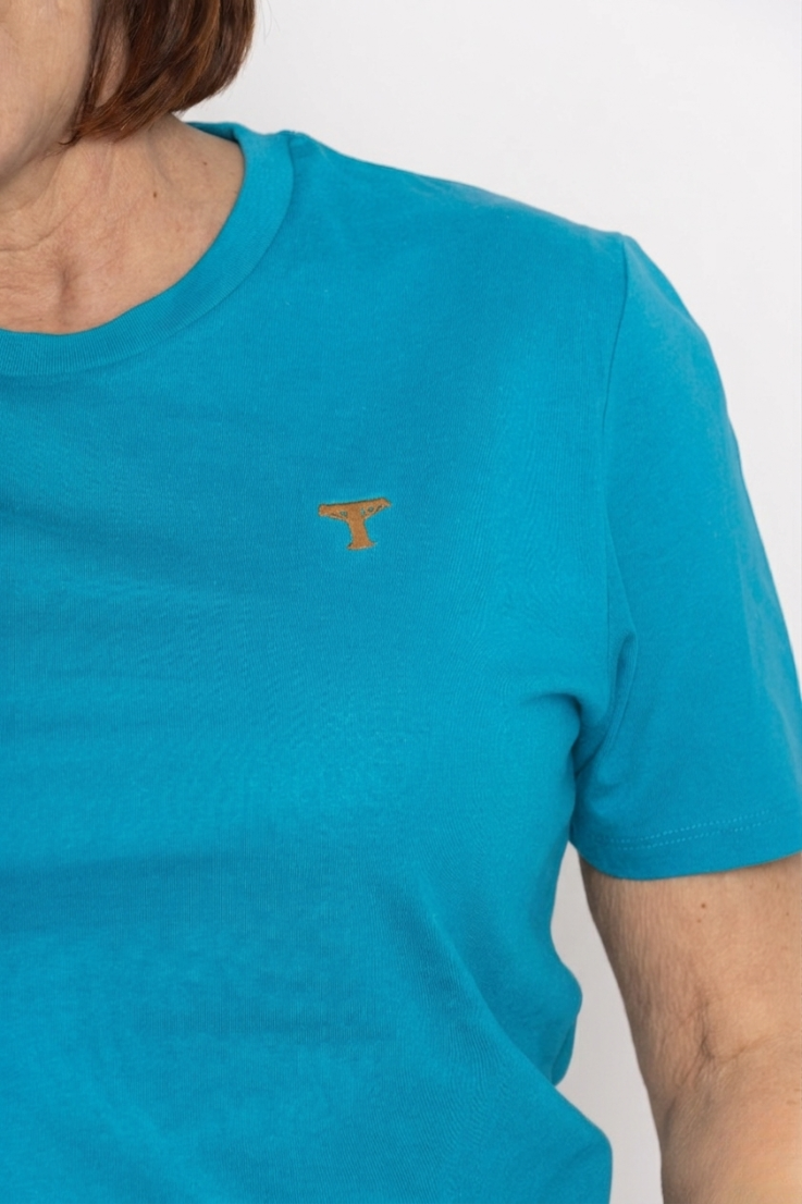 Camiseta 100% algodón orgánico- unisex. Color Turquesa Tíbet (Conexión) - Imagen 2